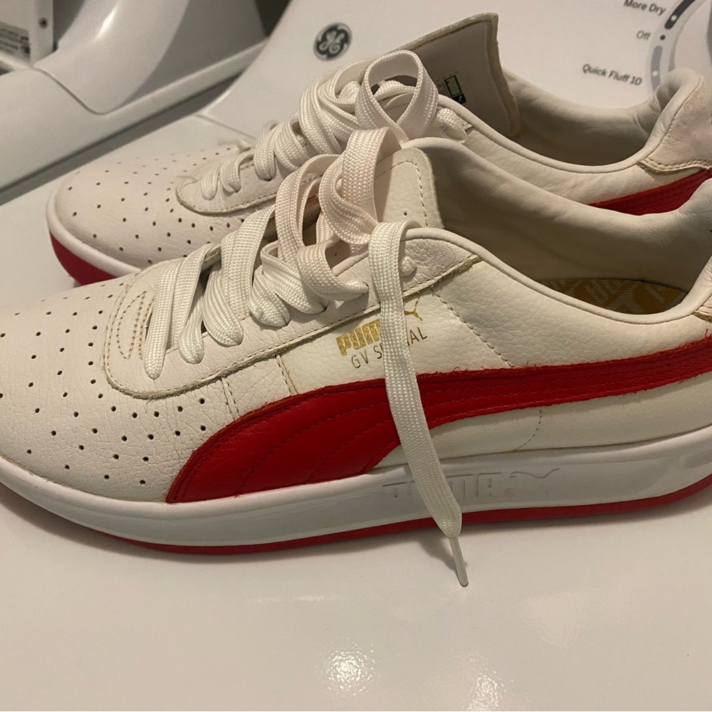 Puma GV Special White and Red Sneakers